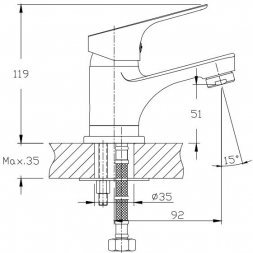 Смеситель для раковины Orange BERTI M17-021cr