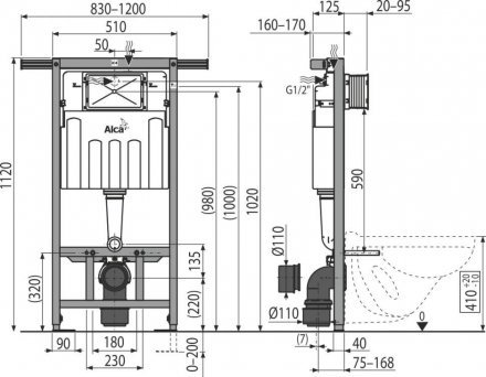 Инсталляция Alca Plast инсталляции АМ 102/1120