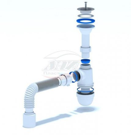 Сифон 1 1/2х40 с гибкой трубой 40х50 C0510 АНИ