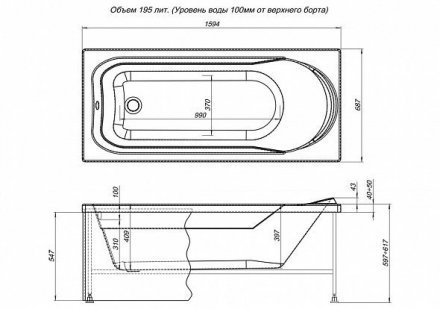 Панель фронтальная AQUANET BRIGHT 175